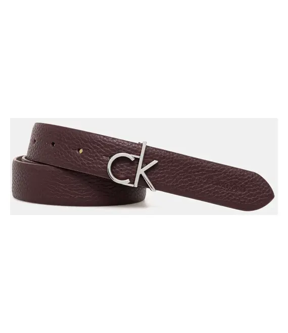 Δερμάτινη ζώνη Calvin Klein χρώμα: μπορντό, K60K613073