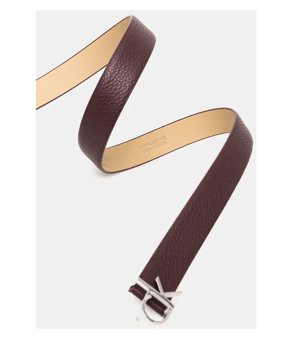 Δερμάτινη ζώνη Calvin Klein χρώμα: μπορντό, K60K613073
