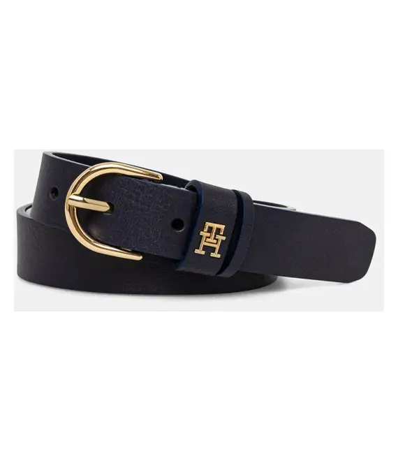 Δερμάτινη ζώνη Tommy Hilfiger χρώμα: ναυτικό μπλε, AW0AW16836
