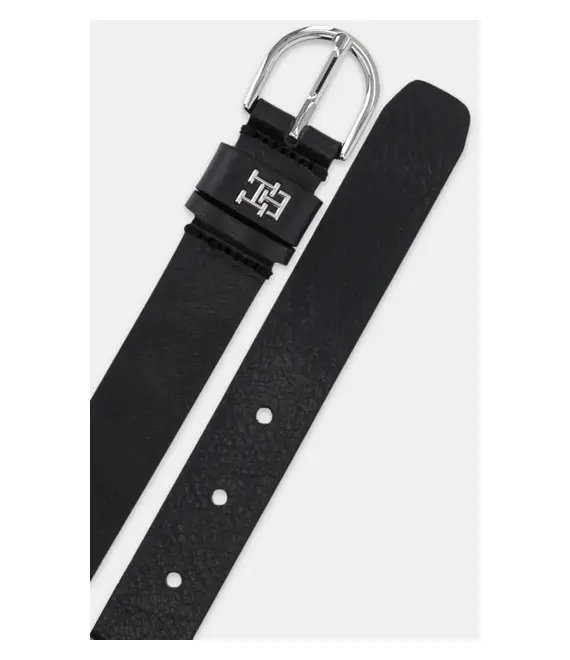 Δερμάτινη ζώνη Tommy Hilfiger χρώμα: μαύρο, AW0AW17279