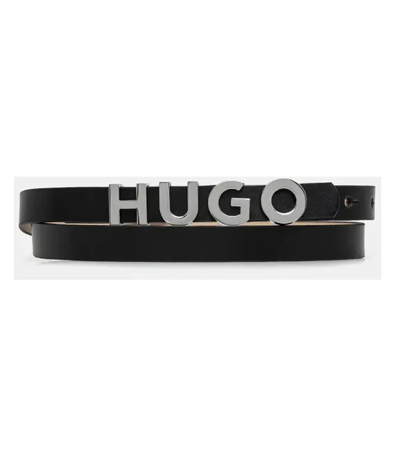 Δερμάτινη ζώνη HUGO χρώμα: μαύρο, 50536876