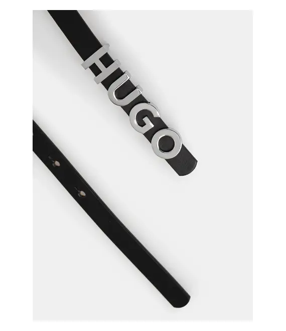 Δερμάτινη ζώνη HUGO χρώμα: μαύρο, 50536876