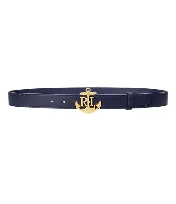 Δερμάτινη ζώνη Lauren Ralph Lauren χρώμα: ναυτικό μπλε, 412957004