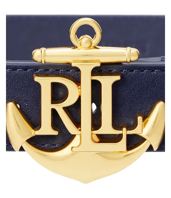 Δερμάτινη ζώνη Lauren Ralph Lauren χρώμα: ναυτικό μπλε, 412957004