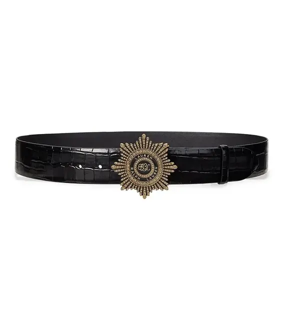 Δερμάτινη ζώνη Lauren Ralph Lauren χρώμα: μαύρο, 412959735