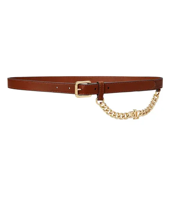 Δερμάτινη ζώνη Lauren Ralph Lauren χρώμα: καφέ, 412968767