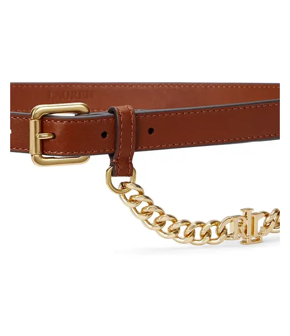 Δερμάτινη ζώνη Lauren Ralph Lauren χρώμα: καφέ, 412968767