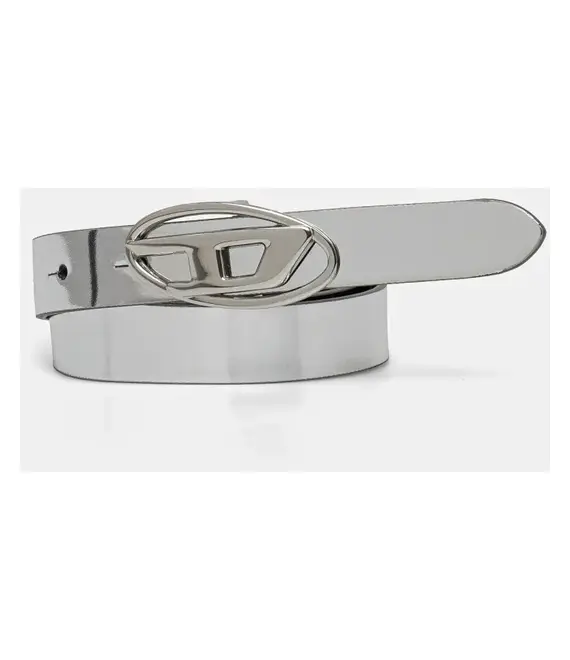 Ζώνη Diesel OVAL D LOGO B-1DR 20 belt χρώμα: ασημί, X09727.P1660