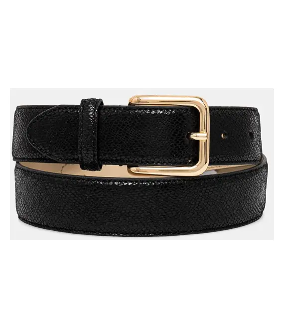 Δερμάτινη ζώνη Guess χρώμα: μαύρο, BW9190 P5135