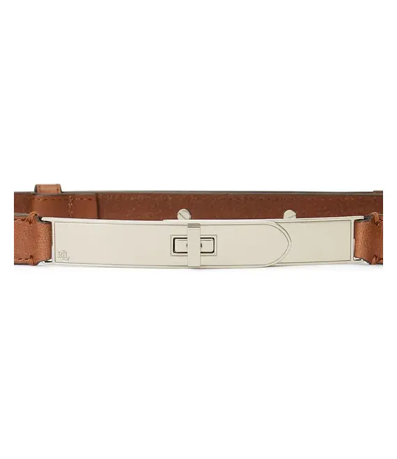 Δερμάτινη ζώνη Lauren Ralph Lauren χρώμα: καφέ, 412867233