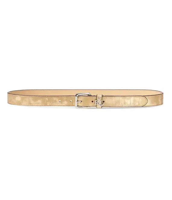 Δερμάτινη ζώνη Lauren Ralph Lauren χρώμα: χρυσαφί, 412967079
