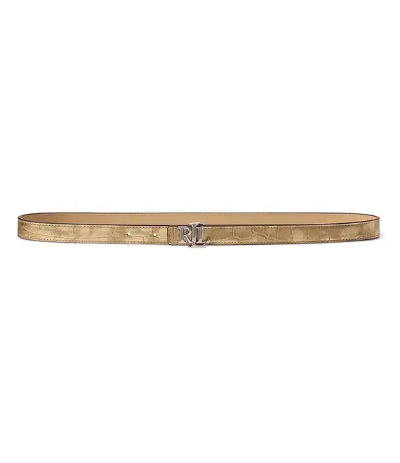 Δερμάτινη ζώνη Lauren Ralph Lauren χρώμα: χρυσαφί, 412967080