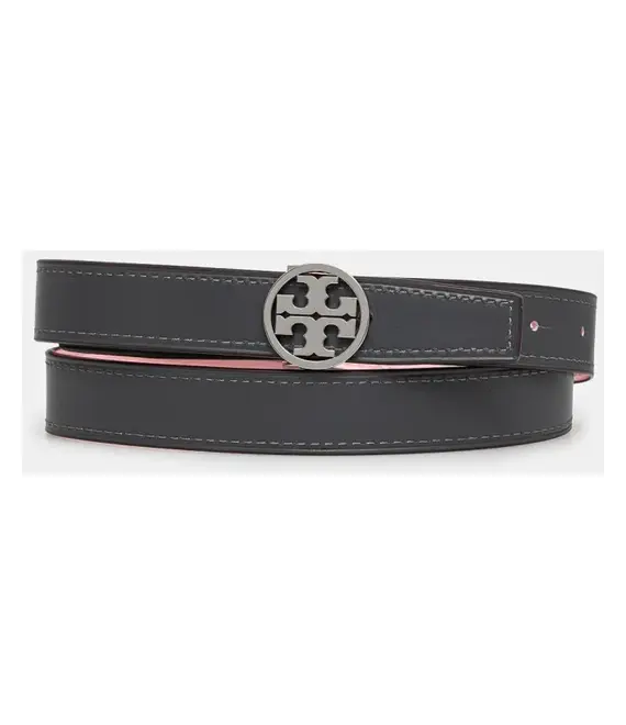 Αναστρέψιμη δερμάτινη ζώνη Tory Burch Miller Smooth Reversible χρώμα: ροζ, 159072-650