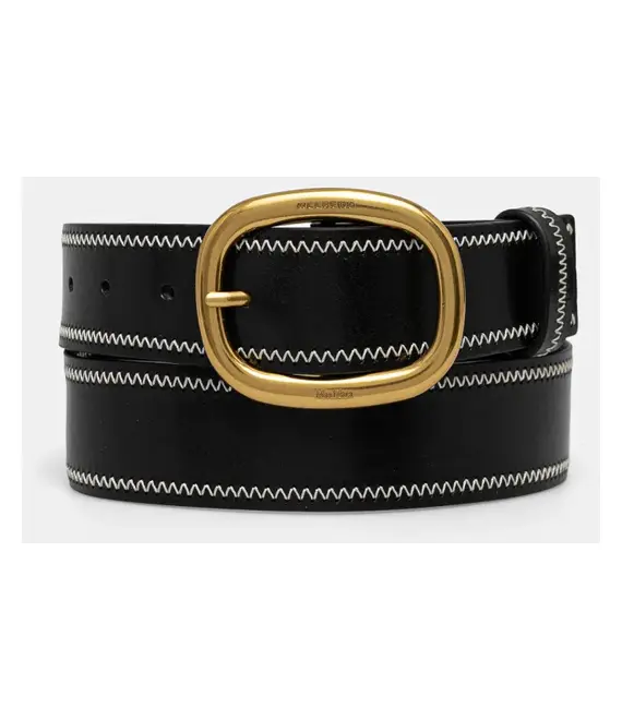 Δερμάτινη ζώνη Weekend Max Mara χρώμα: μαύρο, 2515501025600