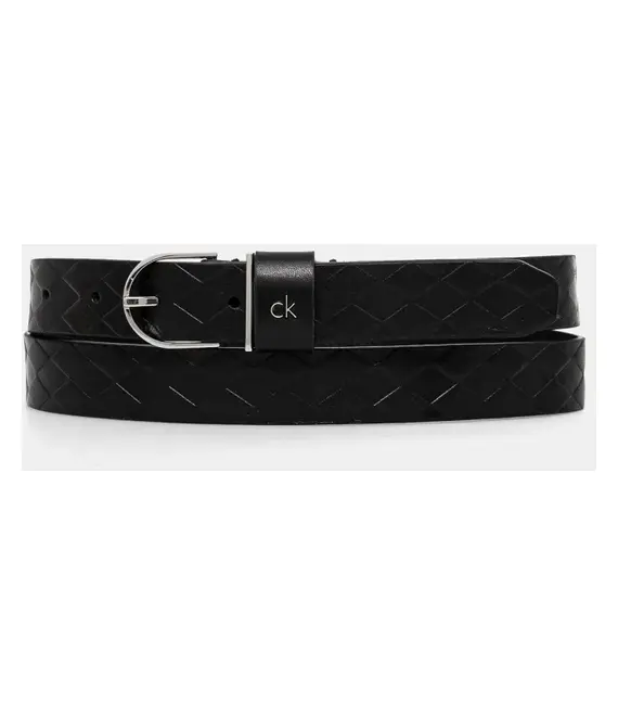 Δερμάτινη ζώνη Calvin Klein χρώμα: μαύρο, K60K613152