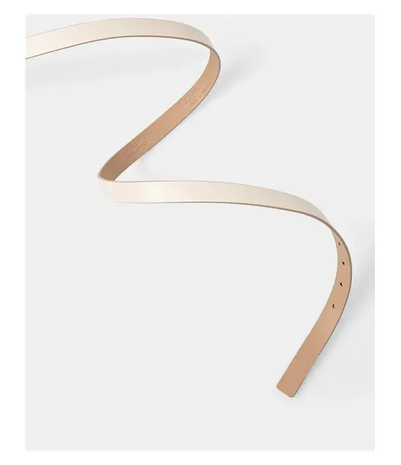 Δερμάτινη ζώνη Calvin Klein χρώμα: μπεζ, K60K613155