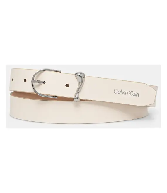 Δερμάτινη ζώνη Calvin Klein χρώμα: μπεζ, K60K613234