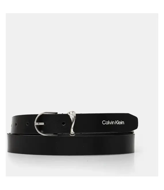 Δερμάτινη ζώνη Calvin Klein χρώμα: μαύρο, K60K613234