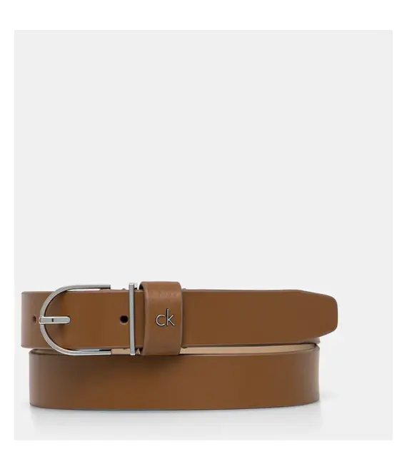 Δερμάτινη ζώνη Calvin Klein χρώμα: καφέ, K60K613147