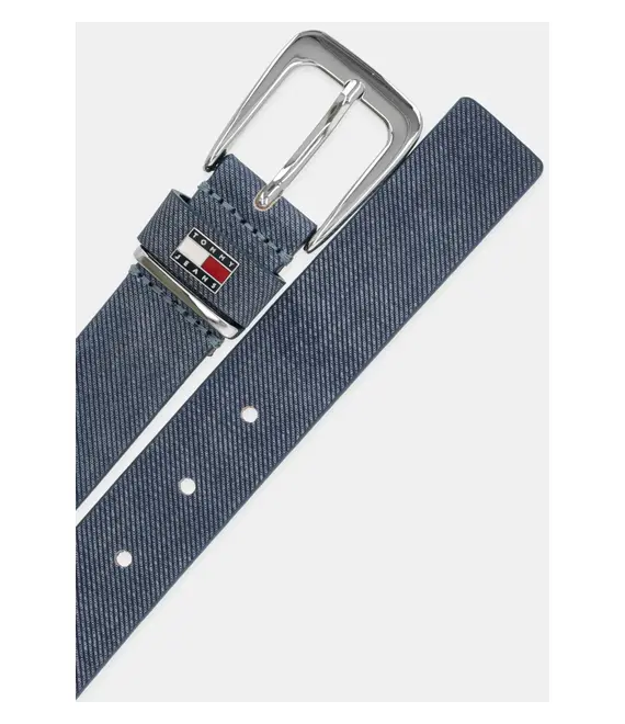 Δερμάτινη ζώνη Tommy Jeans χρώμα: μπλε, AW0AW17393