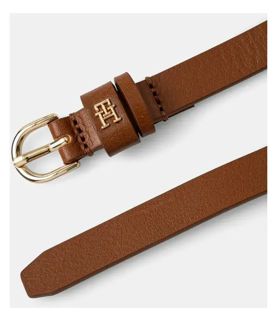 Δερμάτινη ζώνη Tommy Hilfiger χρώμα: καφέ, AW0AW17246
