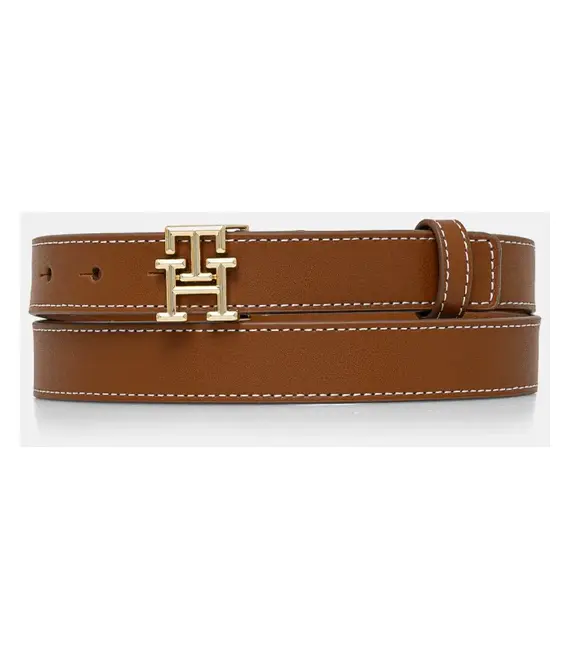 Δερμάτινη ζώνη Tommy Hilfiger χρώμα: καφέ, AW0AW17248