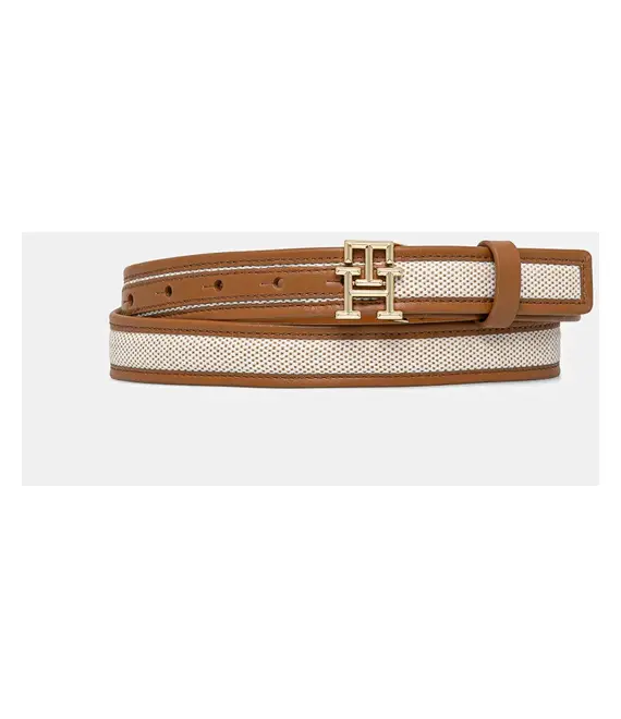 Δερμάτινη ζώνη Tommy Hilfiger χρώμα: καφέ, AW0AW17249