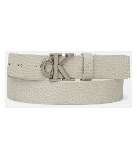 Δερμάτινη ζώνη Calvin Klein Jeans χρώμα: μπεζ, LV04K7003G