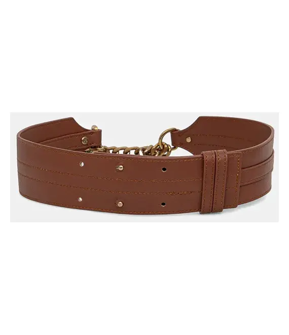 Δερμάτινη ζώνη Marciano Guess χρώμα: καφέ, 5GGZ14 7330A