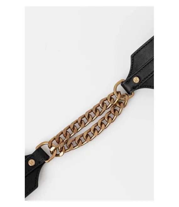 Δερμάτινη ζώνη Marciano Guess χρώμα: μαύρο, 5GGZ14 7330A