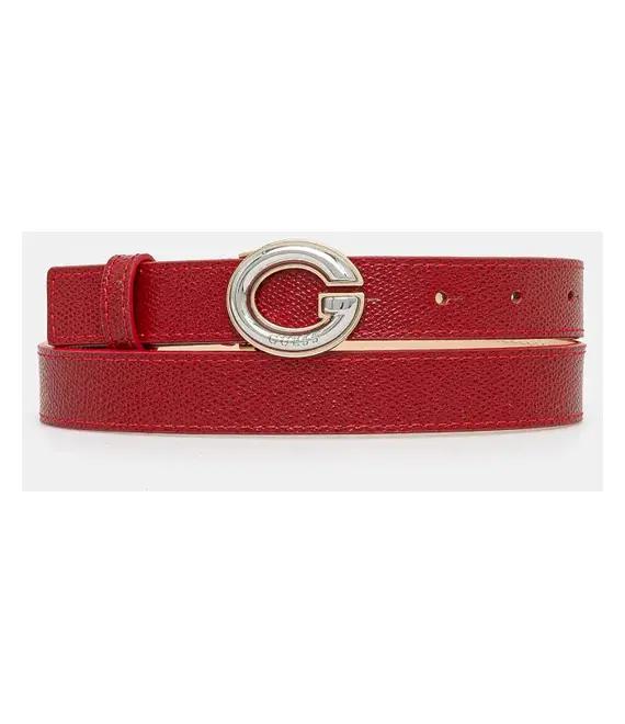 Δερμάτινη ζώνη Guess PUFFY χρώμα: κόκκινο, BW9233 P5215