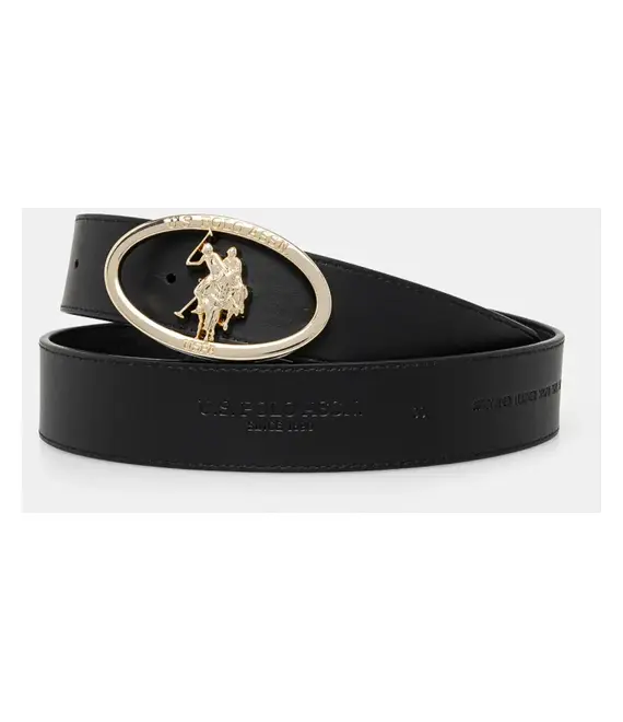 Δερμάτινη ζώνη U.S. Polo Assn. Marshall χρώμα: μαύρο, AIUQQ2565WAY