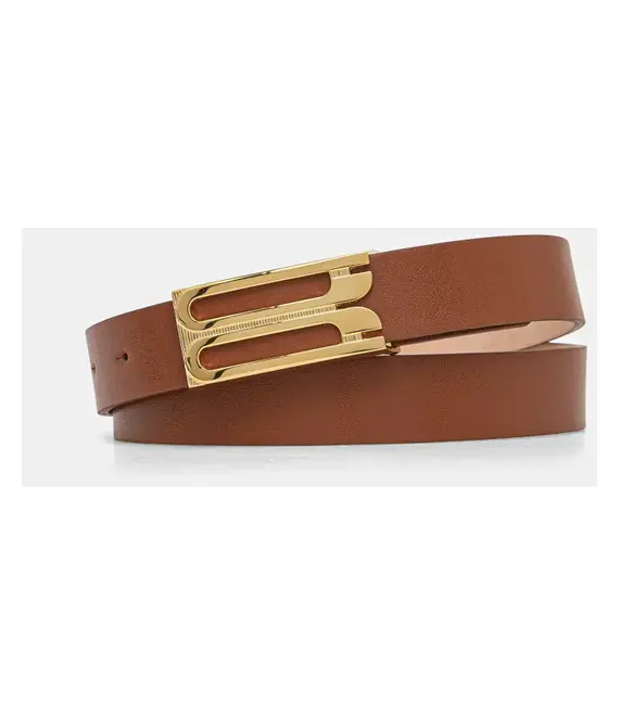 Δερμάτινη ζώνη Victoria Beckham χρώμα: καφέ, 1324ABL005955A