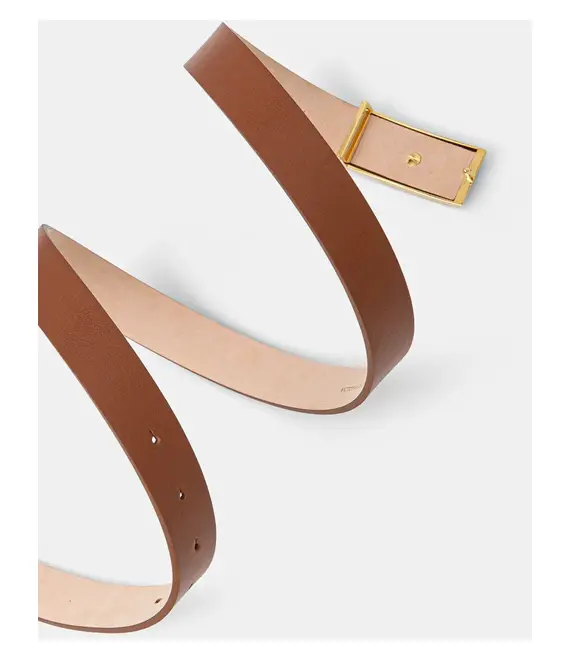 Δερμάτινη ζώνη Victoria Beckham χρώμα: καφέ, 1324ABL005955A