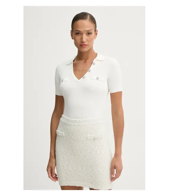 Πουλόβερ Guess PAULA χρώμα: μπεζ, W5RR25 Z2U00