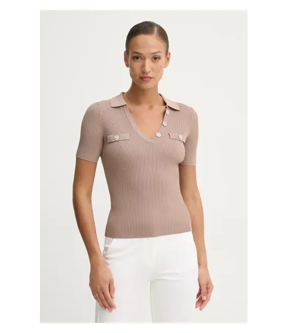 Πουλόβερ Guess PAULA χρώμα: καφέ, W5RR25 Z2U00