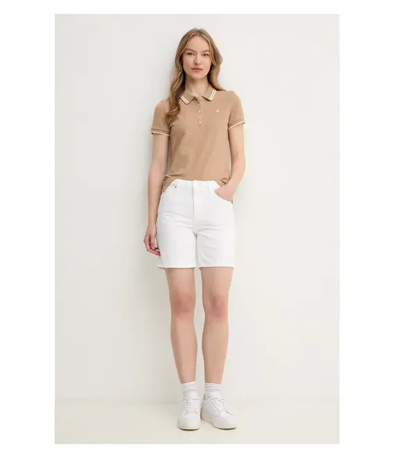 Πόλο Tommy Hilfiger χρώμα: καφέ, WW0WW44517