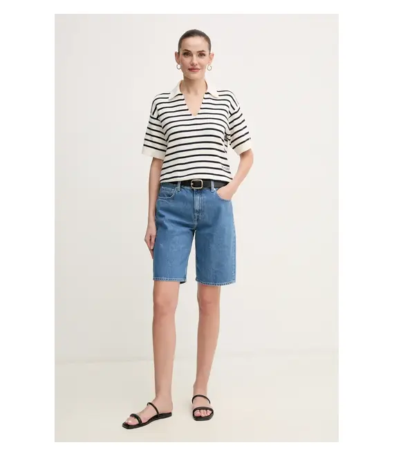 Βαμβακερό πουλόβερ Tommy Hilfiger χρώμα: μπεζ, WW0WW45400