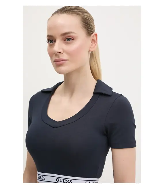 Πόλο Guess ALINE χρώμα: ναυτικό μπλε, V5GP07 KCSA2