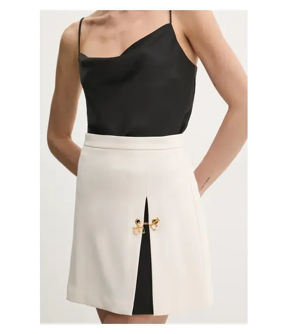 Φούστα Elisabetta Franchi χρώμα: μπεζ, GO07951E2