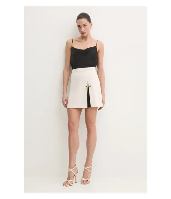 Φούστα Elisabetta Franchi χρώμα: μπεζ, GO07951E2
