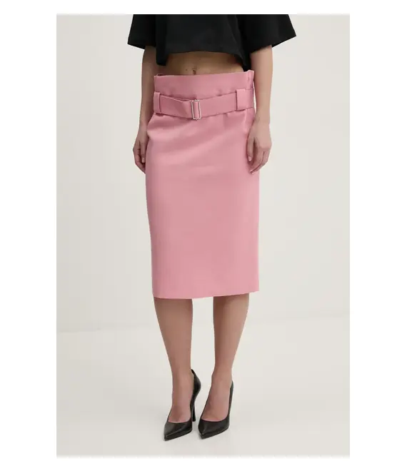 Φούστα MSGM χρώμα: ροζ, 3841MDD05.257106
