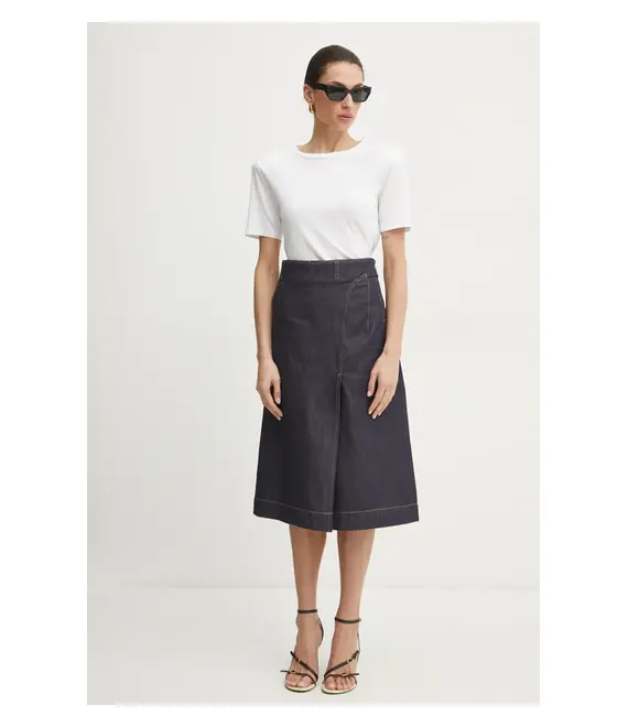 Φούστα Victoria Beckham χρώμα: ναυτικό μπλε, 1125DSK006000B