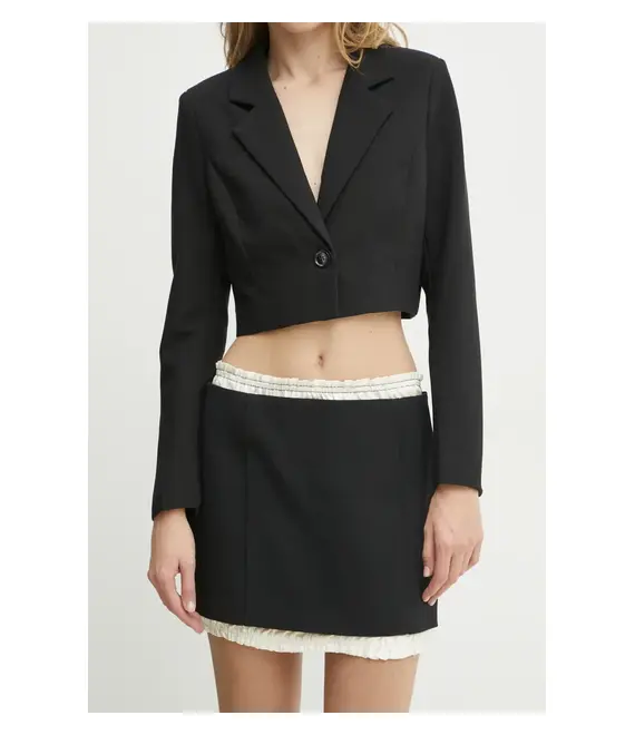 Φούστα από μείγμα μαλλιού Victoria Beckham χρώμα: μαύρο, 1125WSK006037A