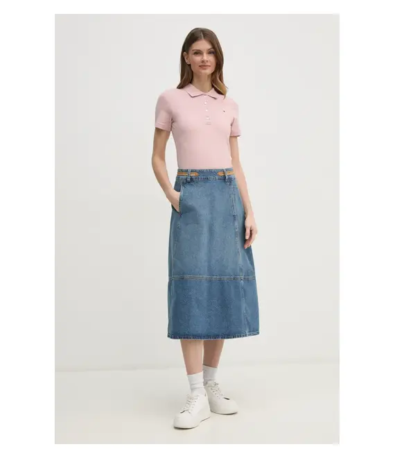 Τζιν φούστα Tommy Hilfiger χρώμα: μπλε, WW0WW43733