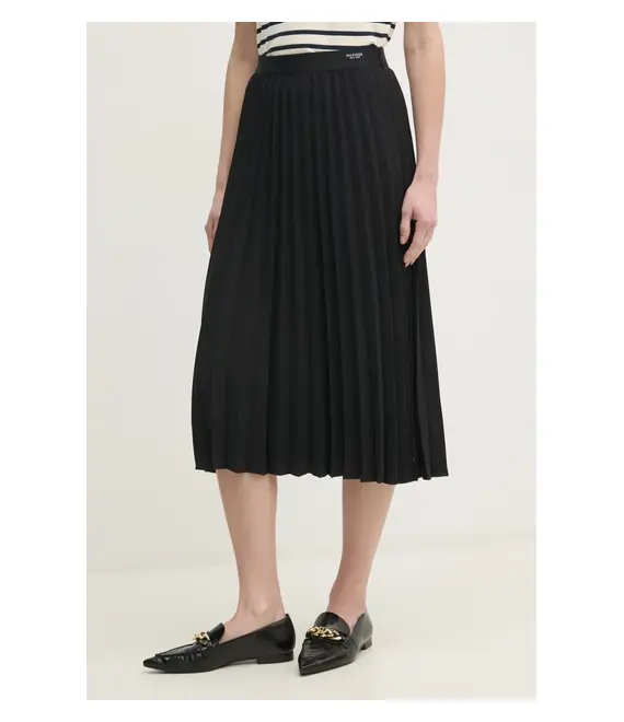 Φούστα Tommy Hilfiger χρώμα: μαύρο, WW0WW43886