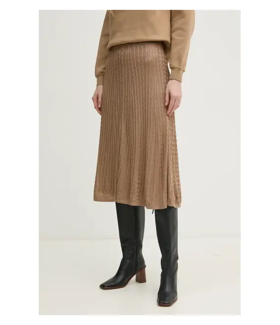 Φούστα Tommy Hilfiger χρώμα: πράσινο, WW0WW44006