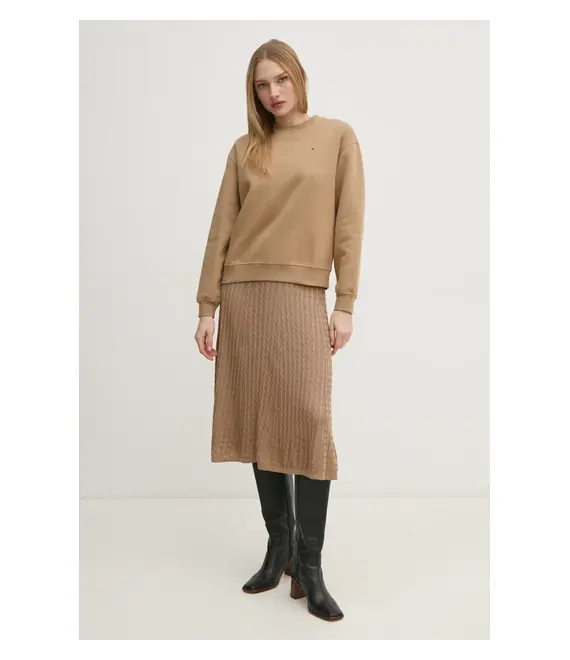 Φούστα Tommy Hilfiger χρώμα: πράσινο, WW0WW44006
