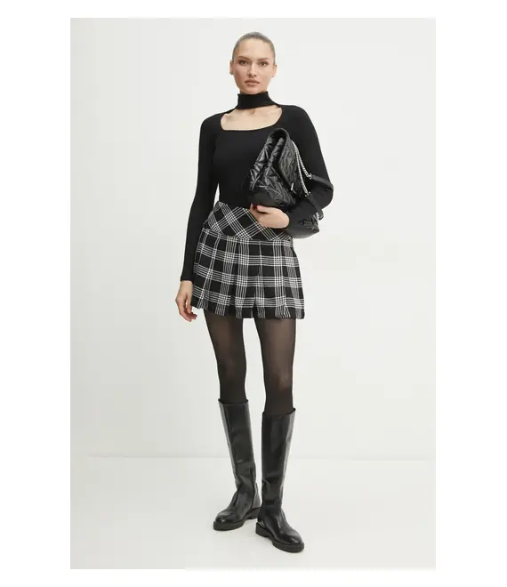 Φούστα και φόρεμα Guess REEVA χρώμα: μαύρο, W5RD0N WH7H0