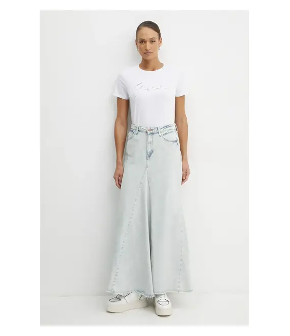 Τζιν φούστα Guess PANELED χρώμα: μπλε, W5RD95 D5LQ1